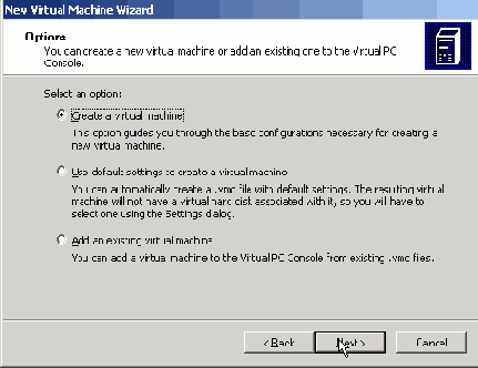 Настройка Microsoft VirtualPC