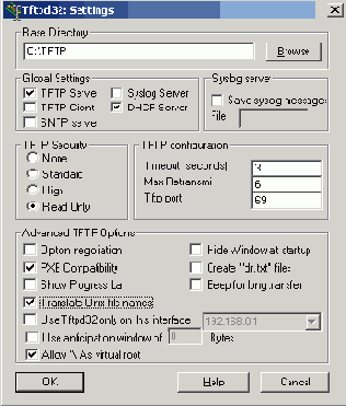 Конфигурируем tftpd32.exe