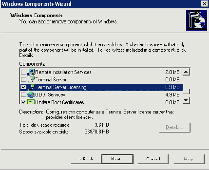 Инсталляция Terminal Server Licensing