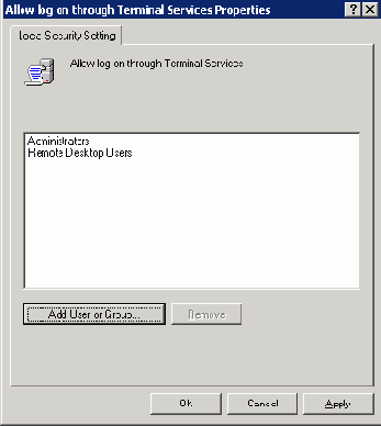 Allow Log On Through Terminal Services